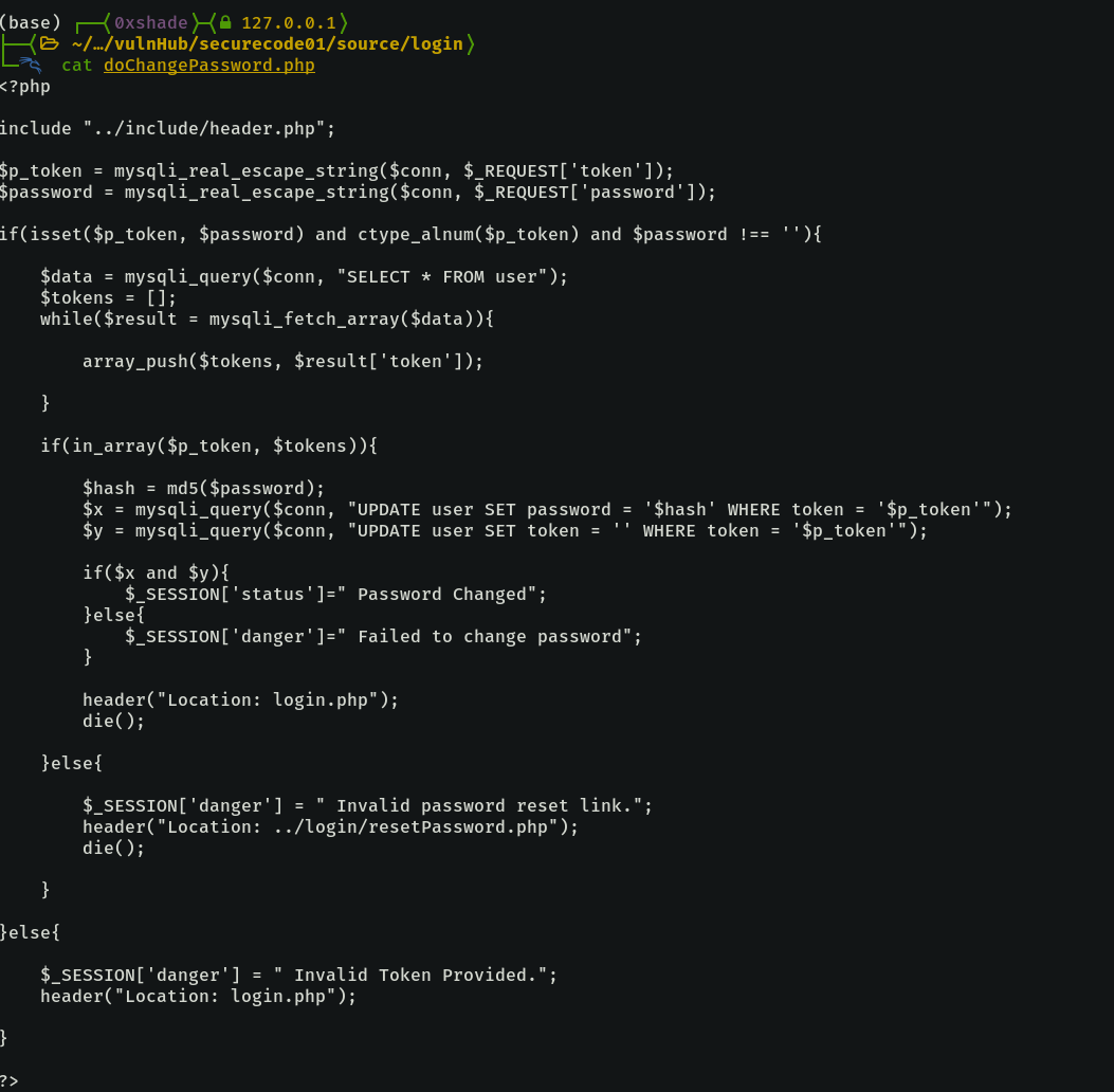 Change Password Page